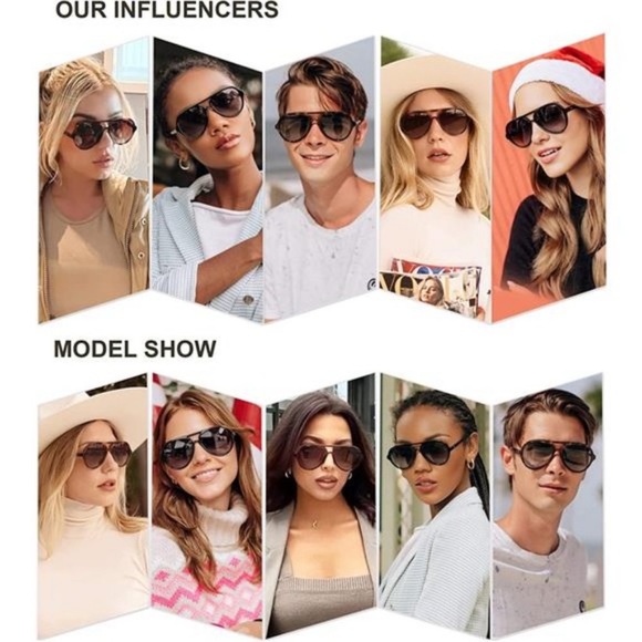 Retro Polarized Aviator Sunglasses Womens Mens Classic Double Bridge Sun Glasses - Picture 4 of 5